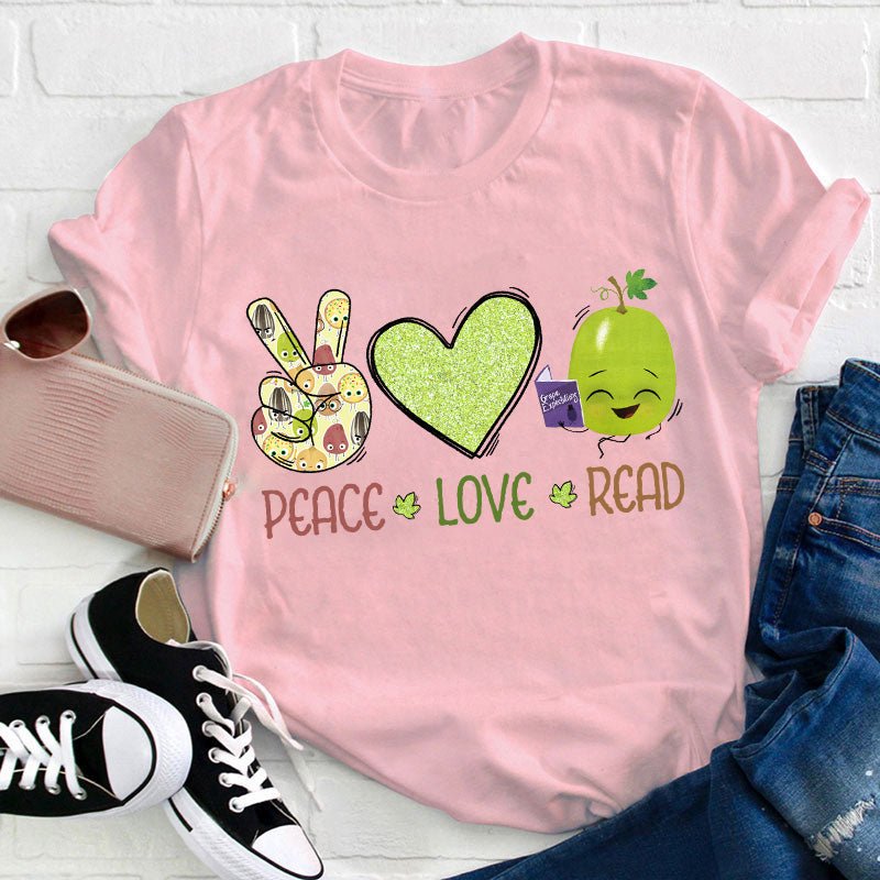 Peace Love Read Teacher T-Shirt