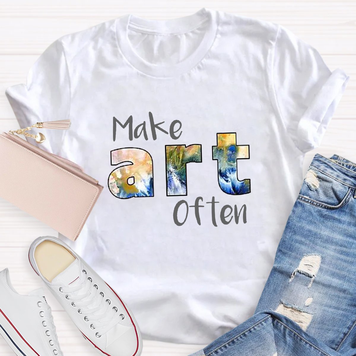 Make Art Often Teacher T-shirt