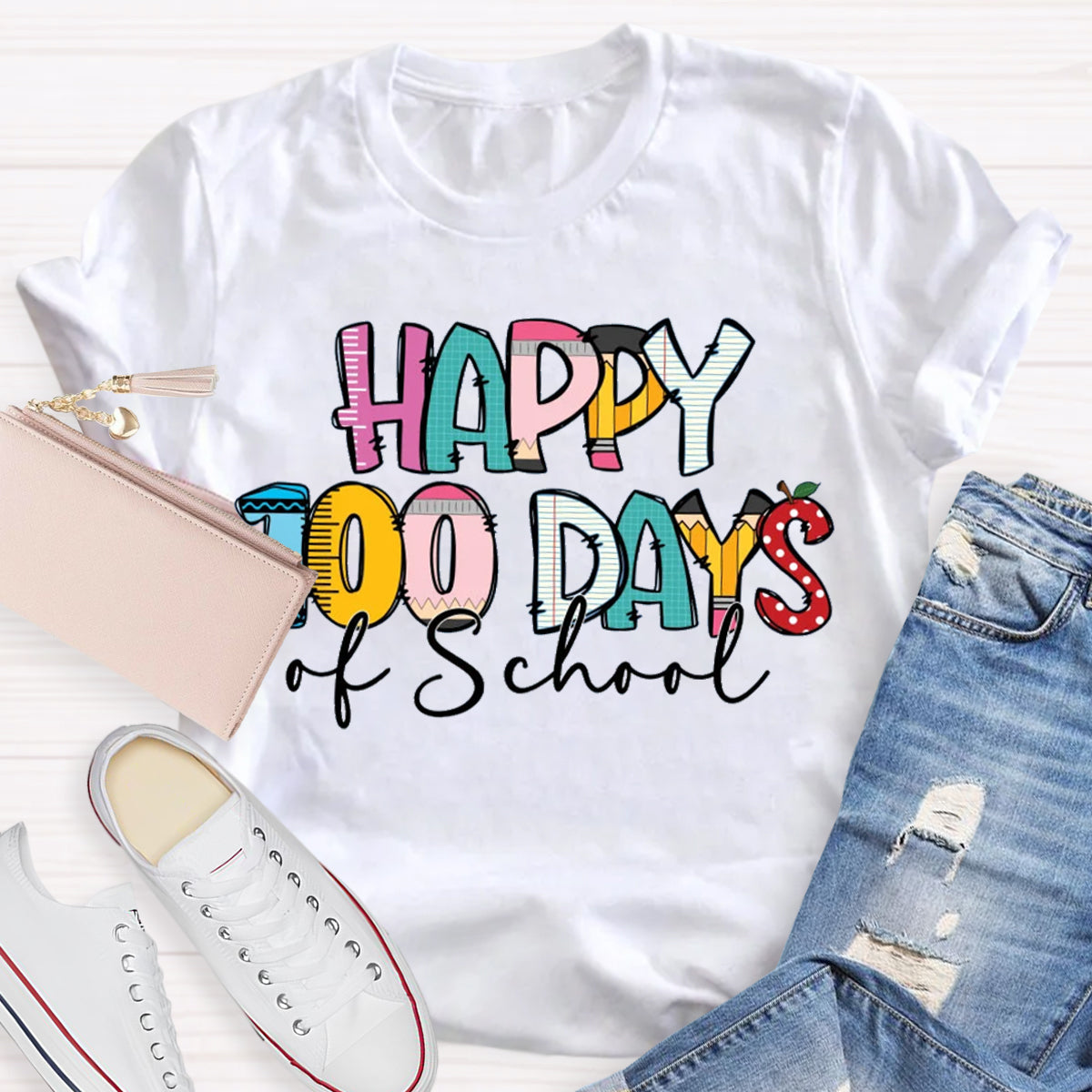 Happy 100 Days Of School Teacher T-Shirt