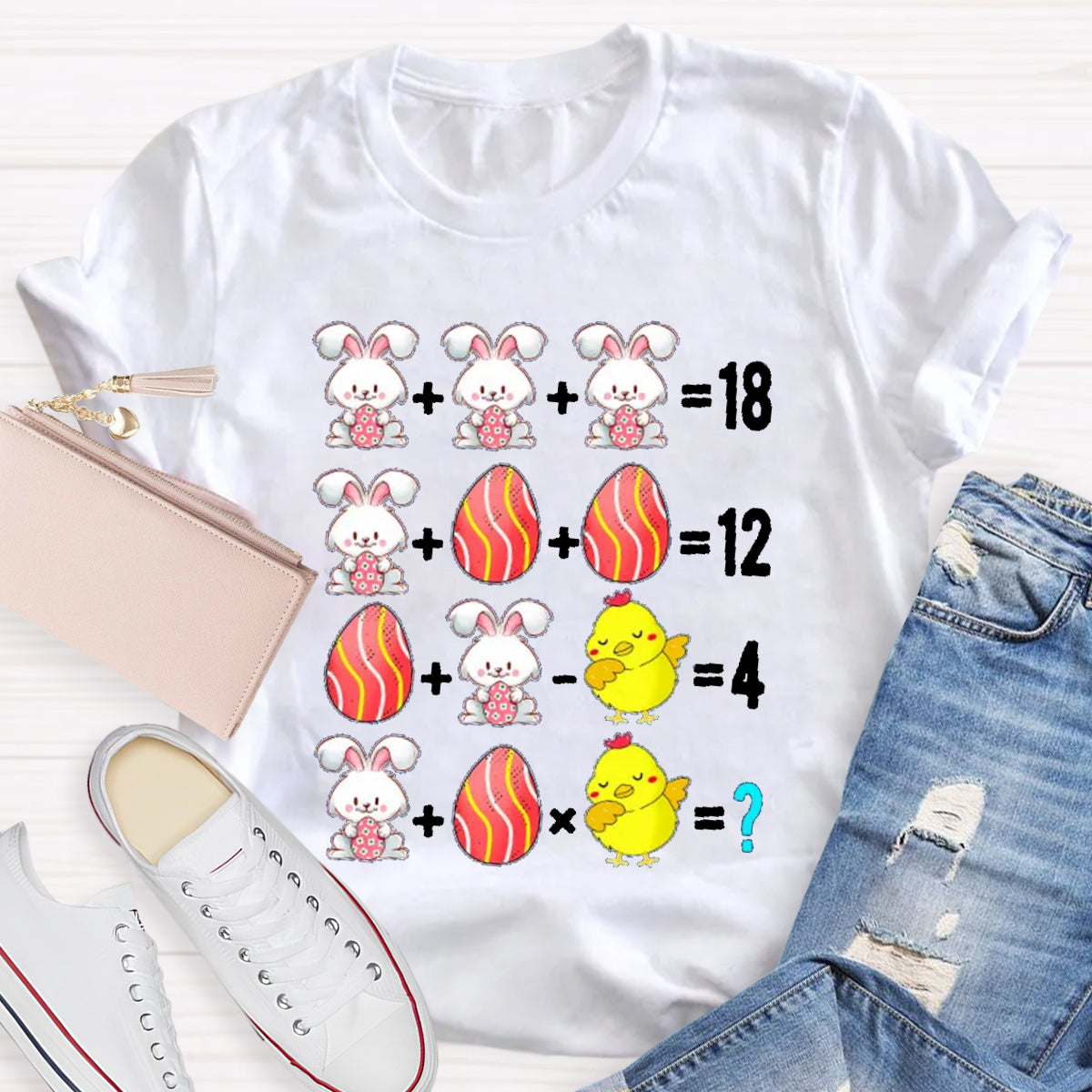 Easter Bunny Egg Math Teacher T-Shirt