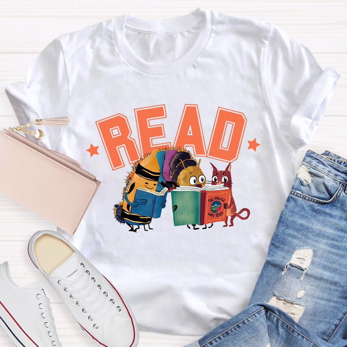 Caterpillar Read Books Teacher T-Shirt