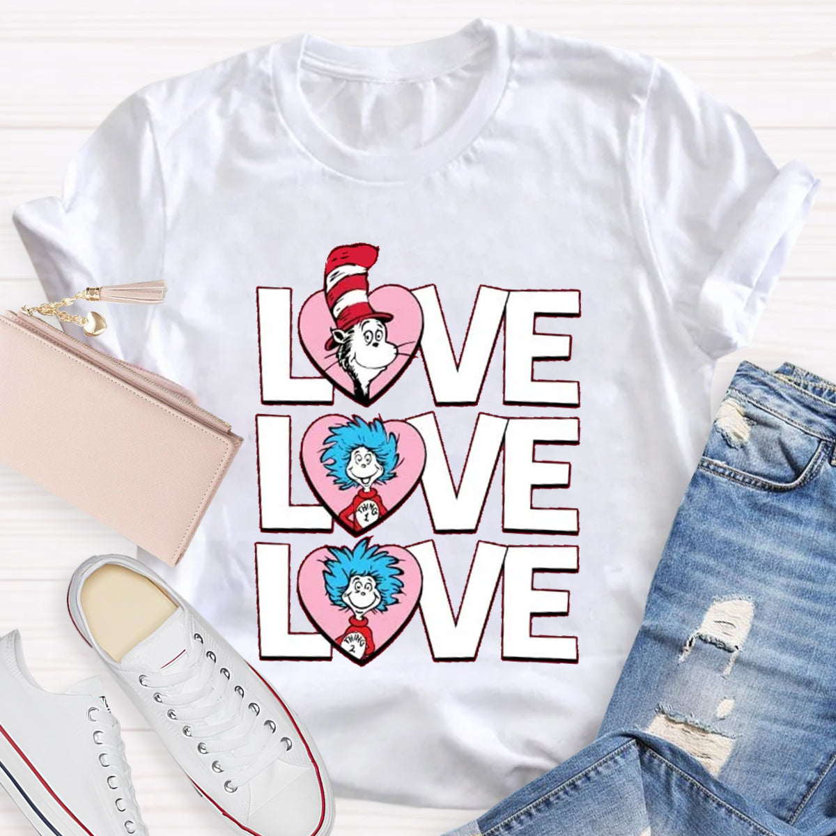 Valentine's Day With Pink Heart T-Shirt