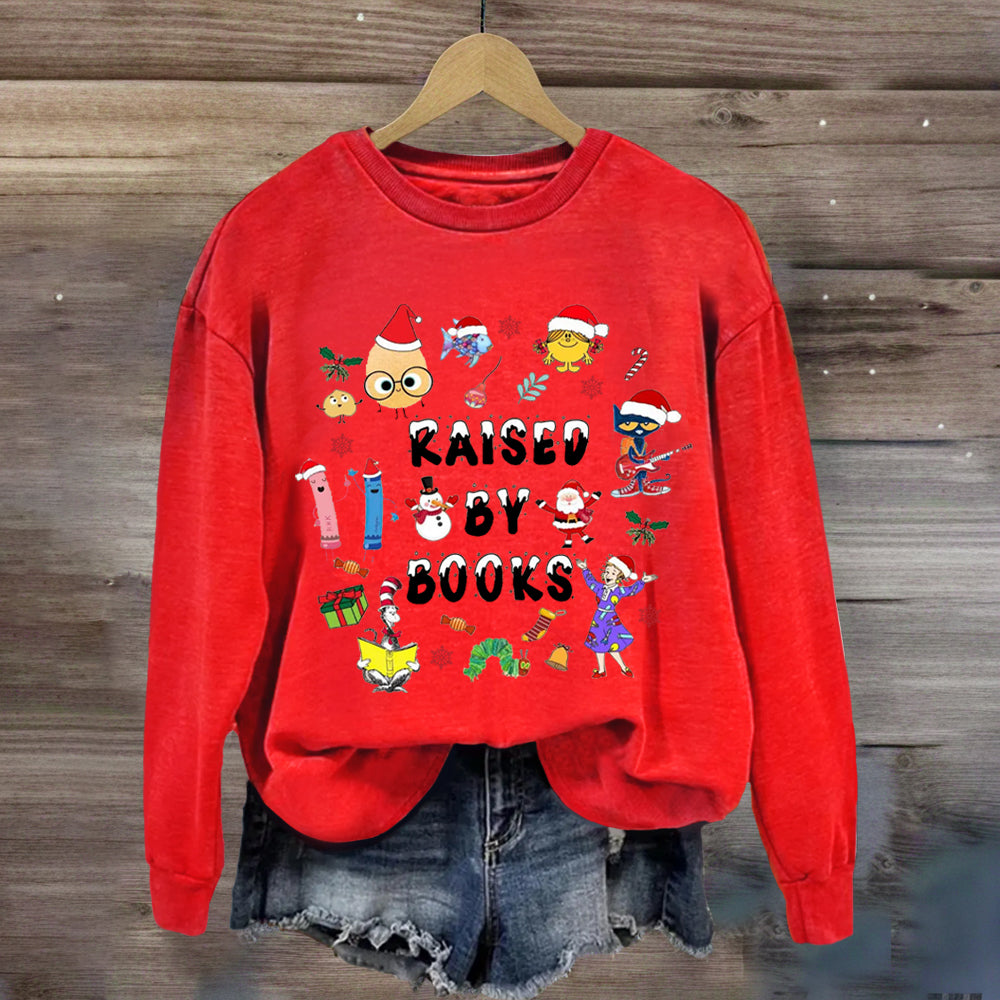 Christmas Raised By Books Sweatshirt