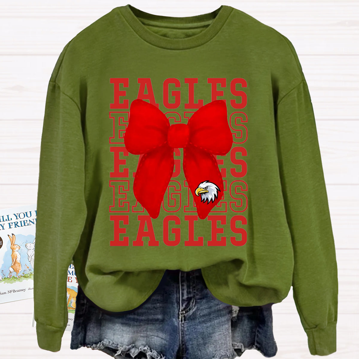 Eagles Team Bow Game Day Sweatshirt