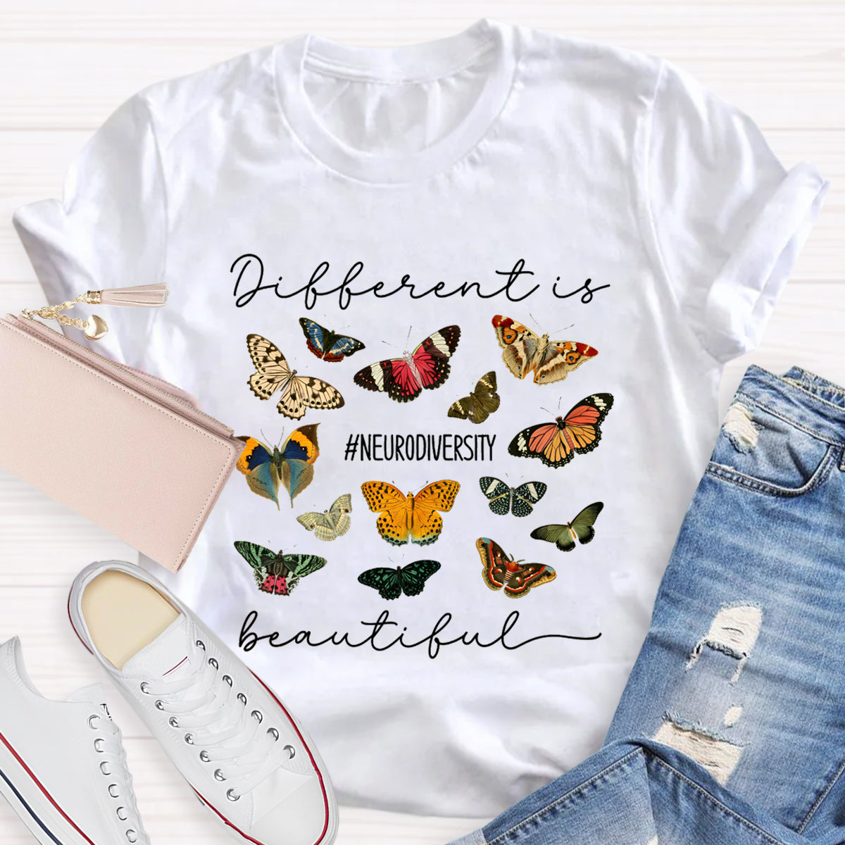 Different is Beautiful Buttterfly T-Shirt