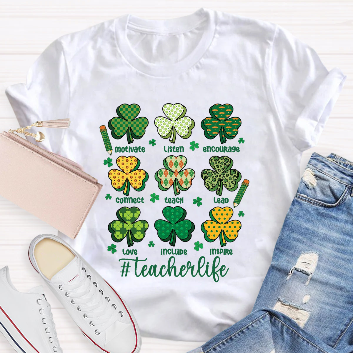 Teacher St Patrick's Day Motivate Listen T-Shirt