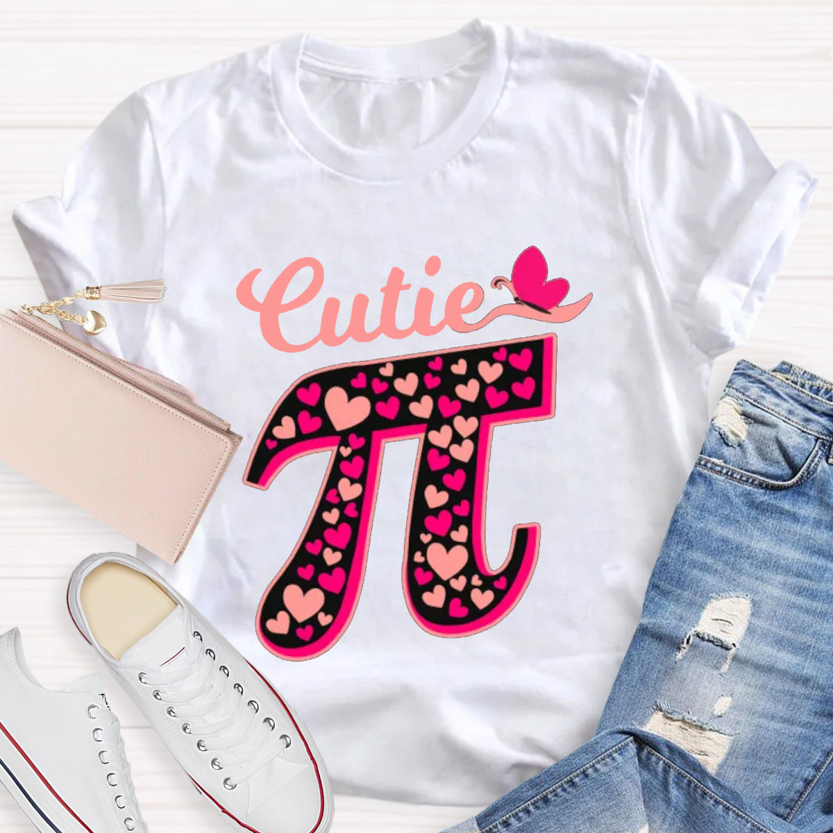 Cutie Pink Pi Math Teacher T-Shirt