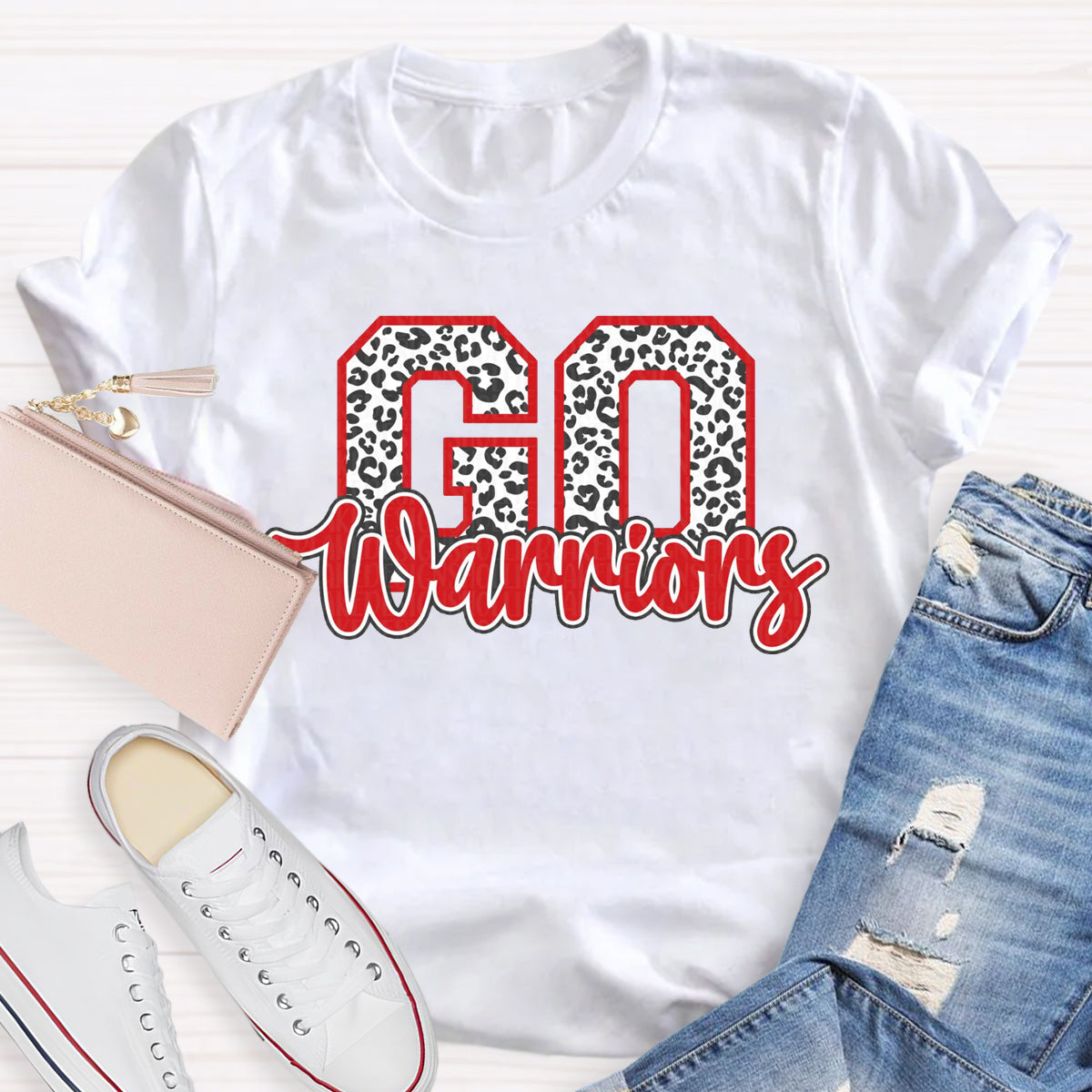 Leopard Go Warriors Cheer T-Shirt