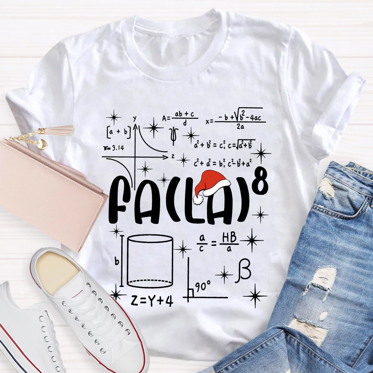 Fa La  Math Teacher Christmas T-Shirt