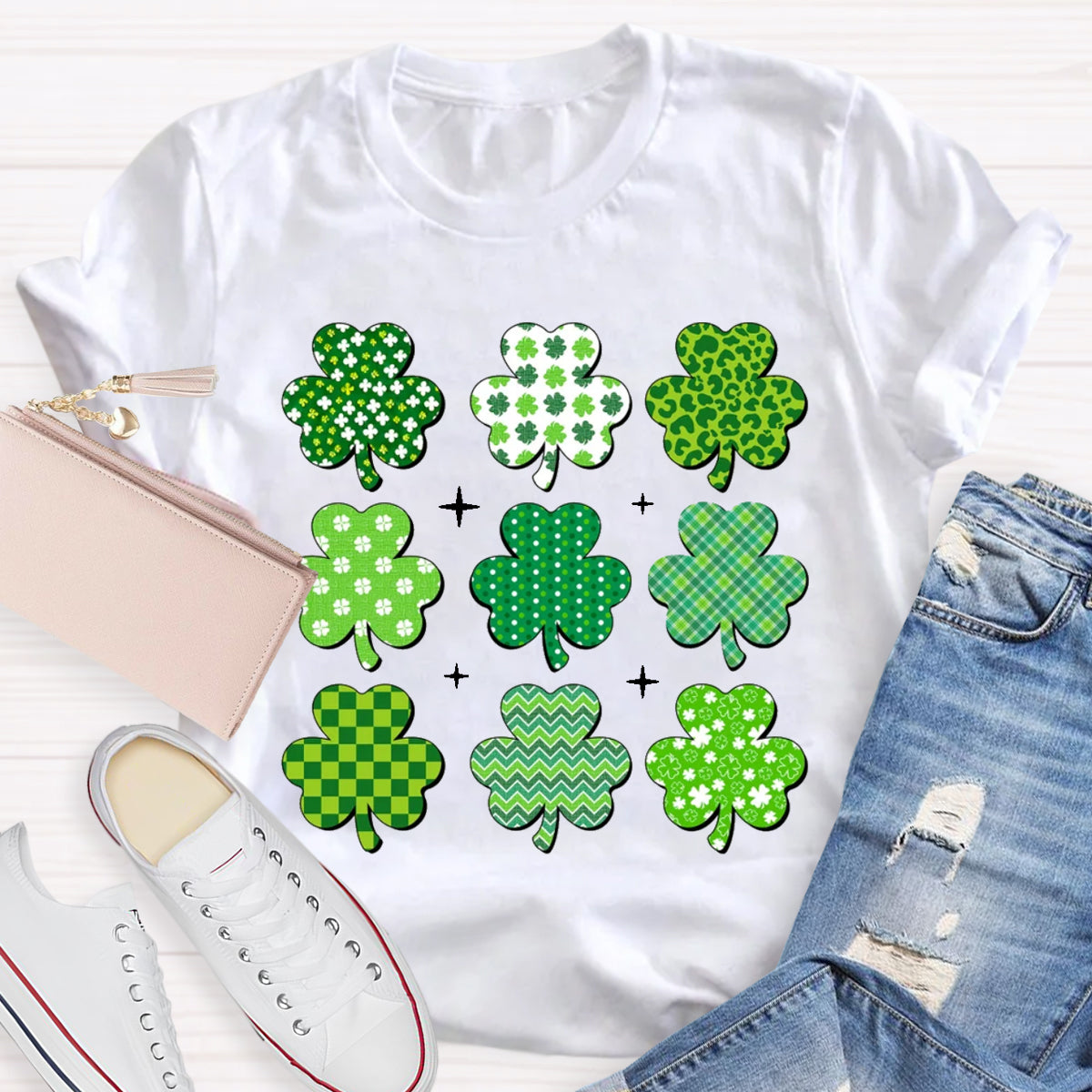 Multi Shamrock St Patricks Day T-Shirt