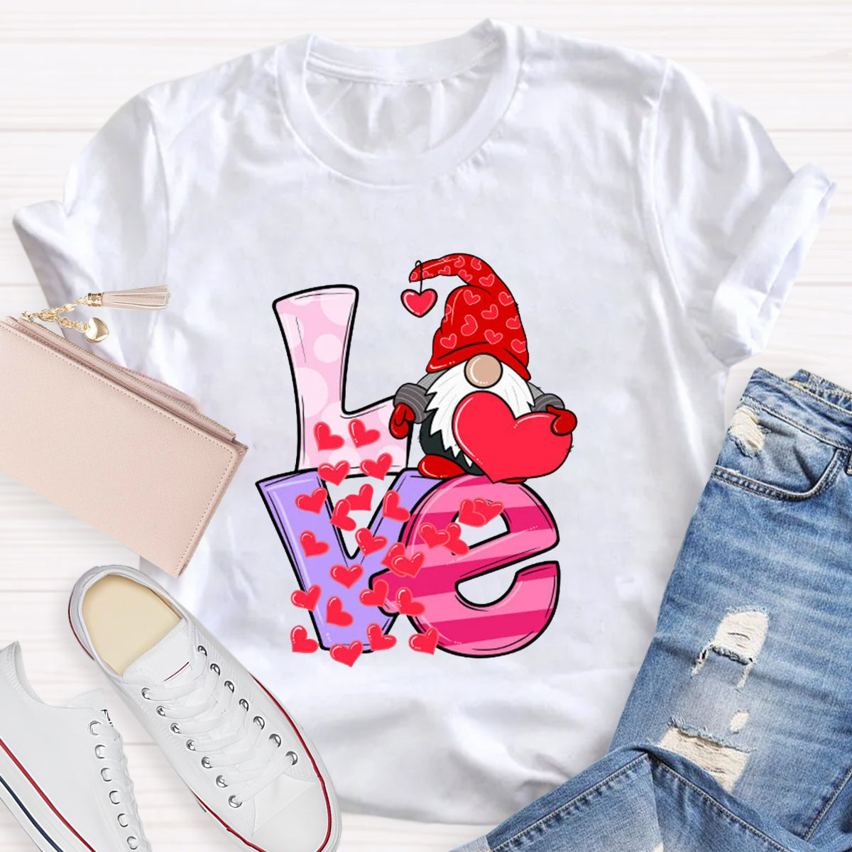 Love Gnome Hearts T-Shirt