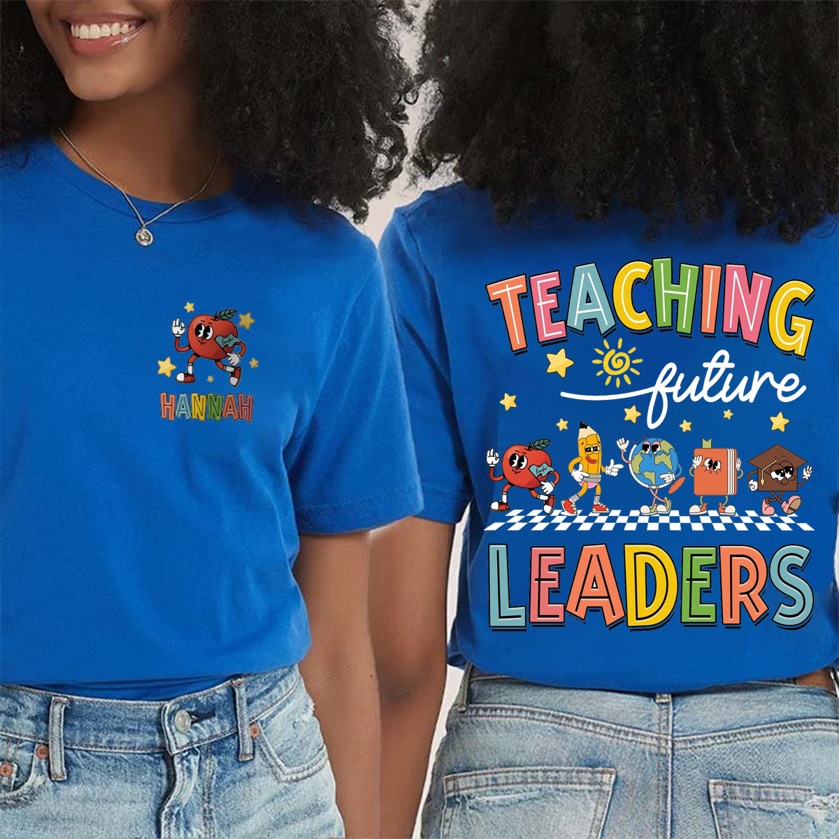 Personalized Name Teaching Future Leaders Double Printed T-shirt