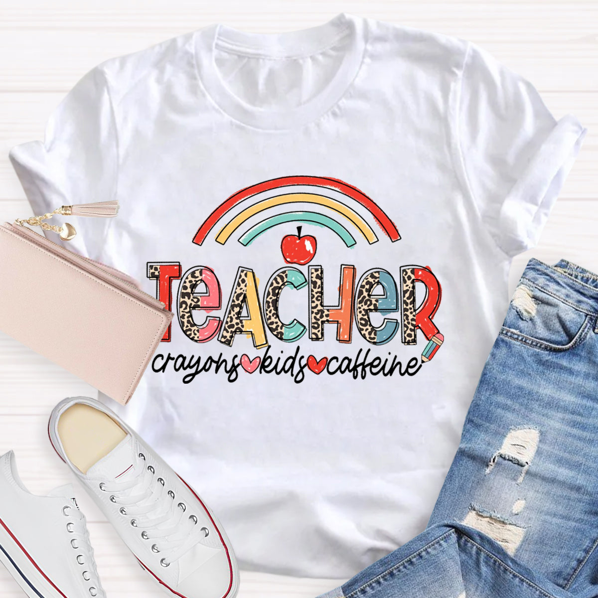 Teacher Crayons Kids Caffeine T-Shirt