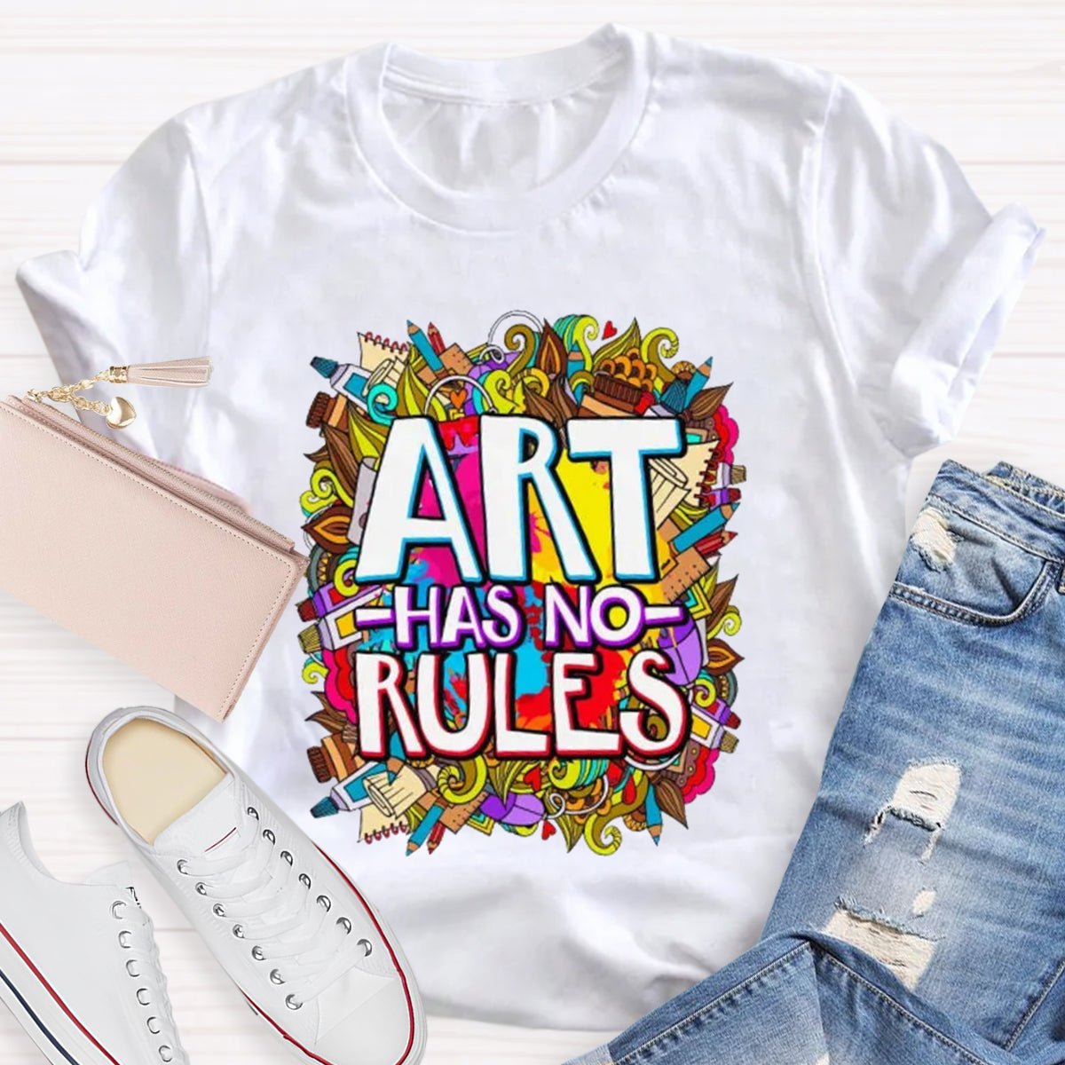 Art Has No Rules Teacher T-Shirt