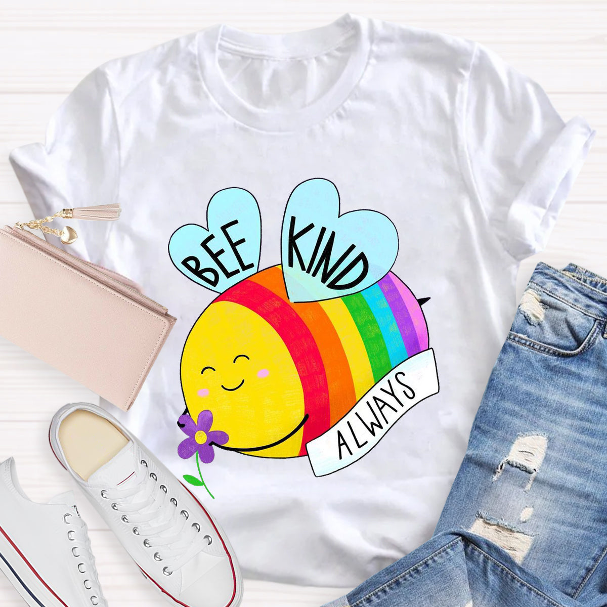 Be Kind Always Colorful Bee Teacher T-Shirt