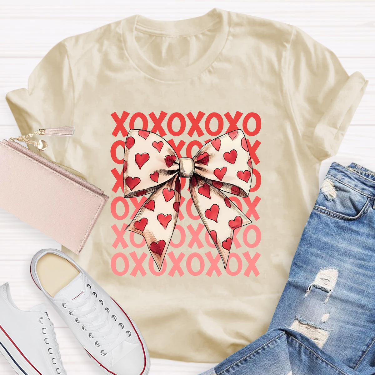 Pink Bow Xoxo Valentine T-Shirt