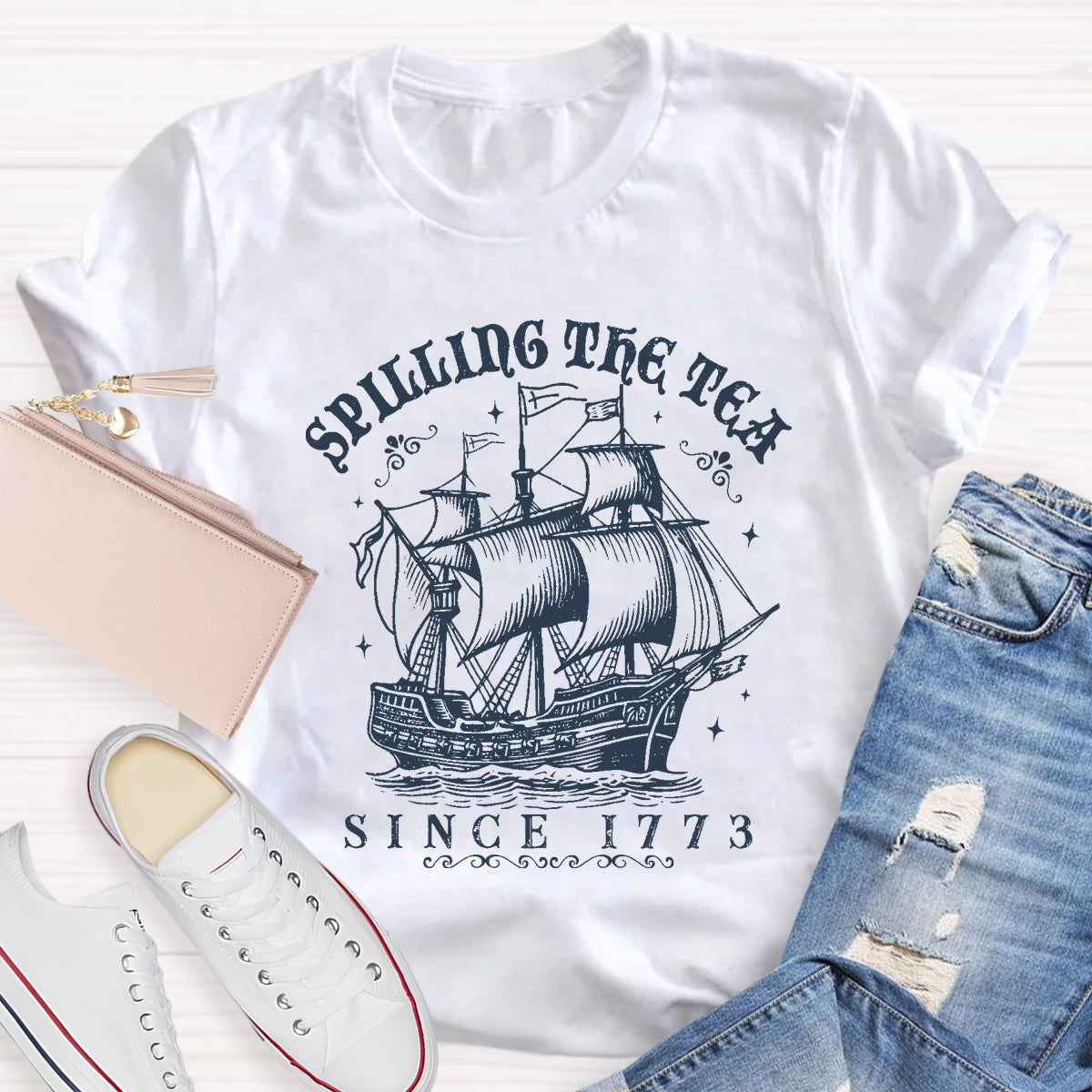 Spilling The Tea Since 1773 History Teacher T-Shirt