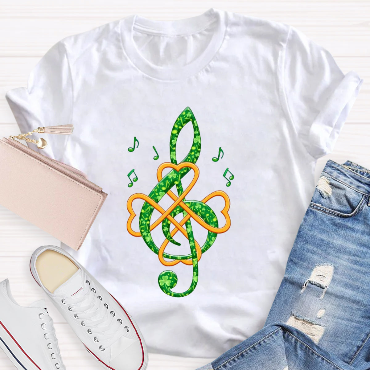 Lucky Musician Note Teacher T-Shirt