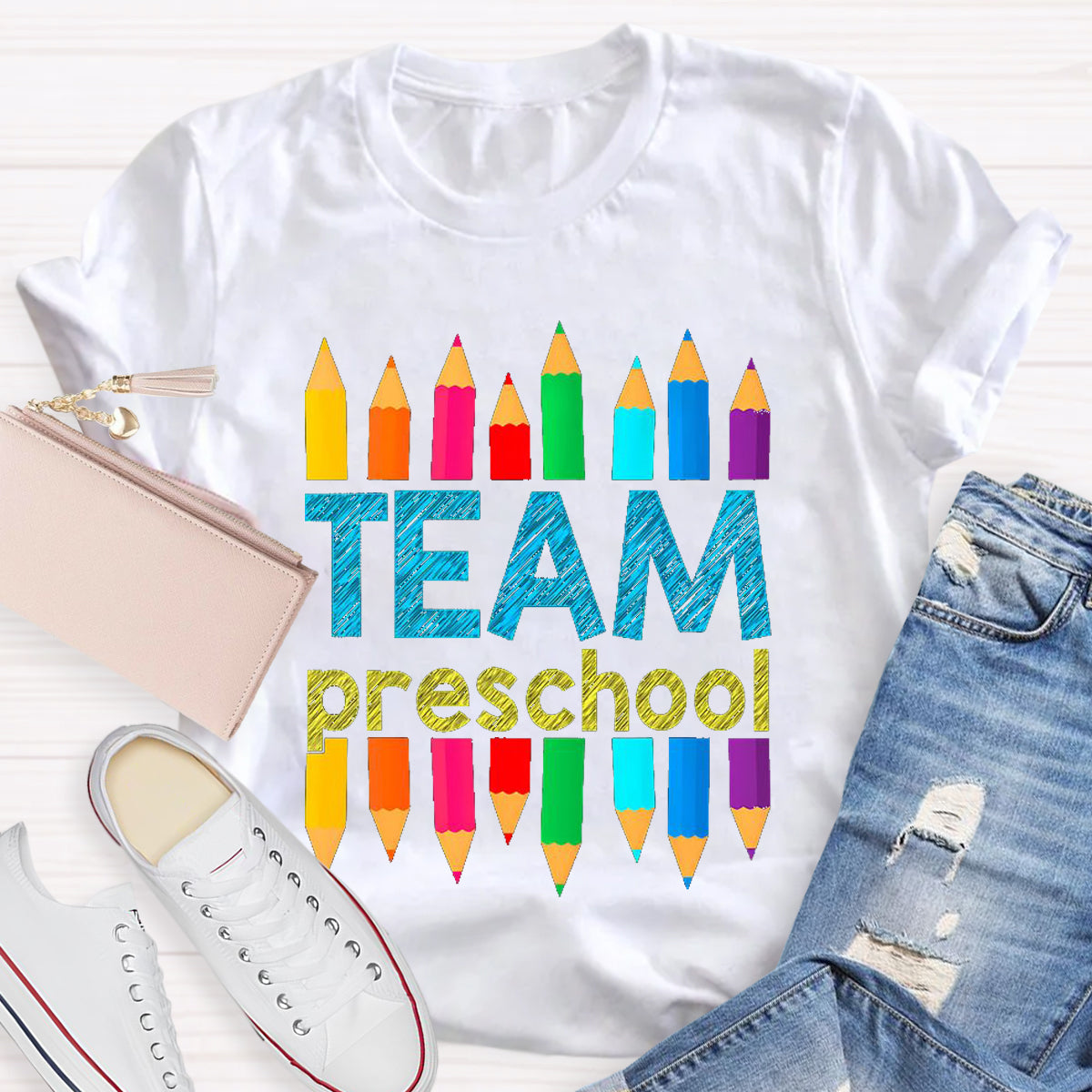 Personalized Grade Team Pencil Teacher T-Shirt