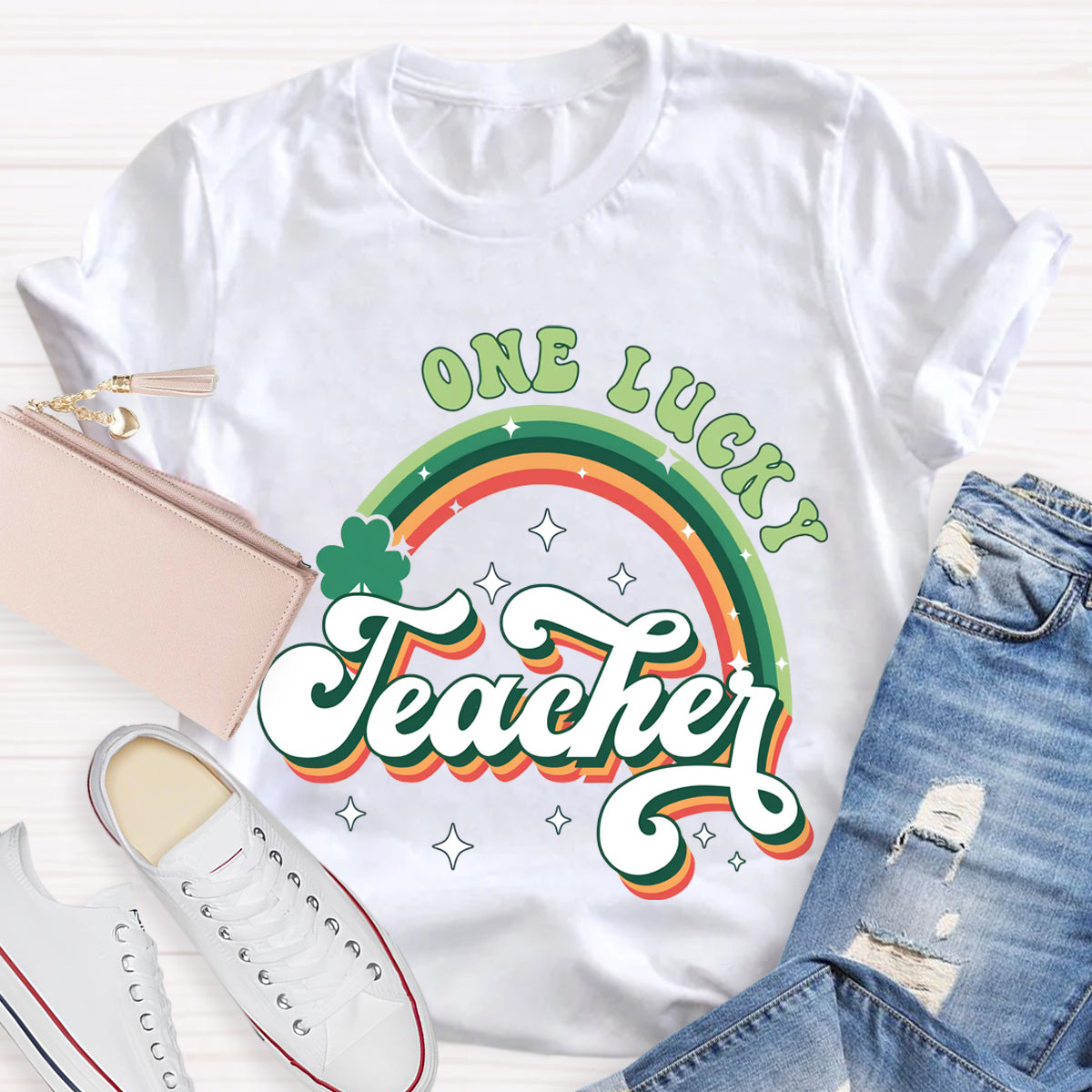 One Lucy Teacher Rainbow T-Shirt