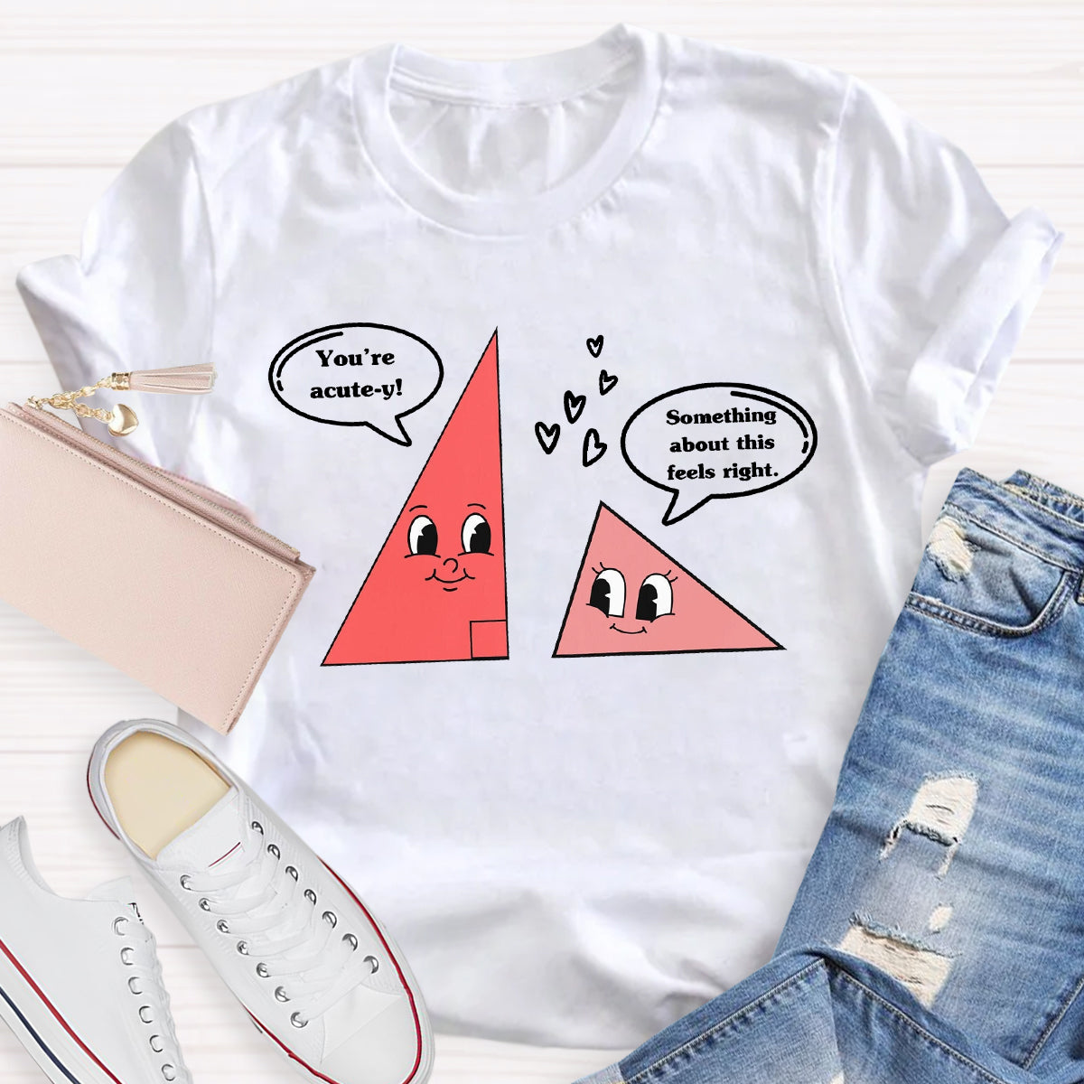 Love Triangle Valentine's Day Math Lover Teacher T-Shirt