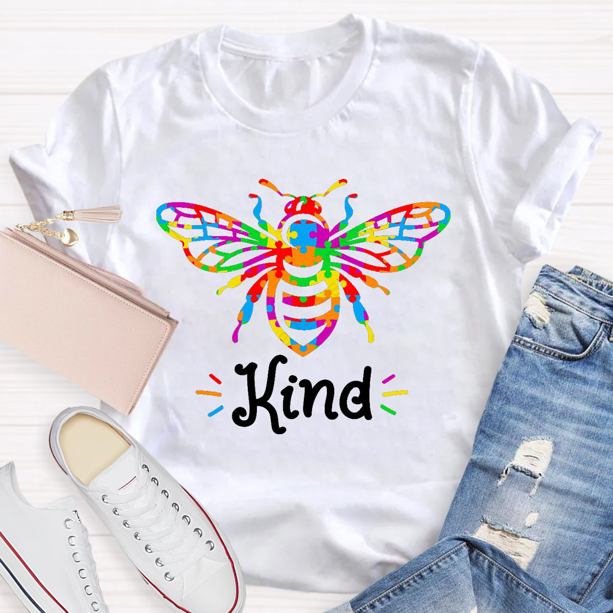 Colorful Bee Kind T-Shirt