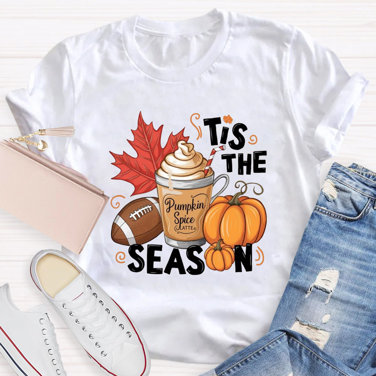 Tis The Season Pumpkin Game Ball T-Shirt