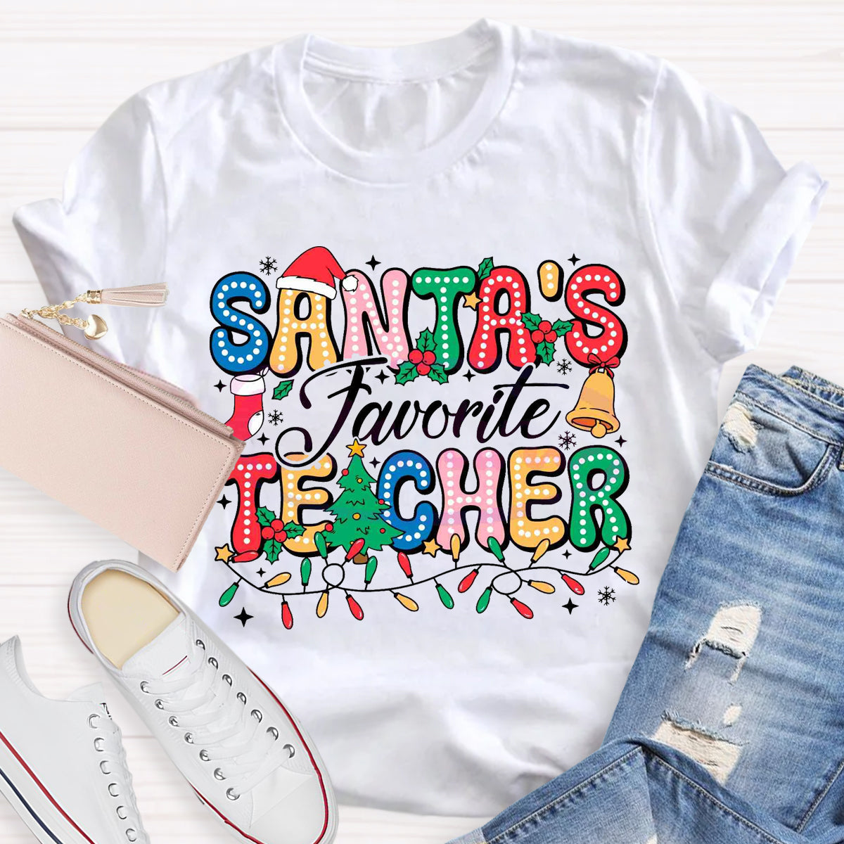 Santas Favorite Teacher T-Shirt