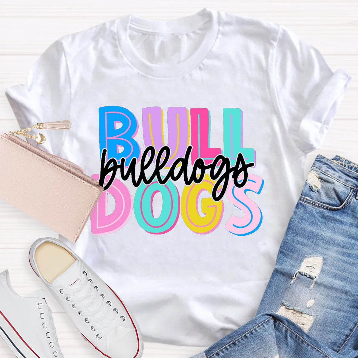 Personalized School Mascot Bulldogs Teacher T-Shirt