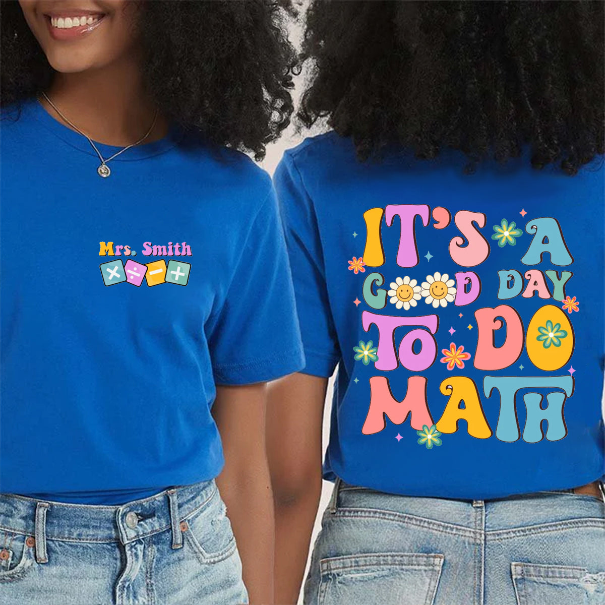 Personalized Name It's A Good Day To Do Math Double Printed T-shirt