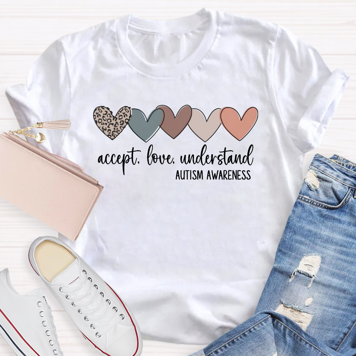 Accept Love Understand Heart Teacher T-Shirt