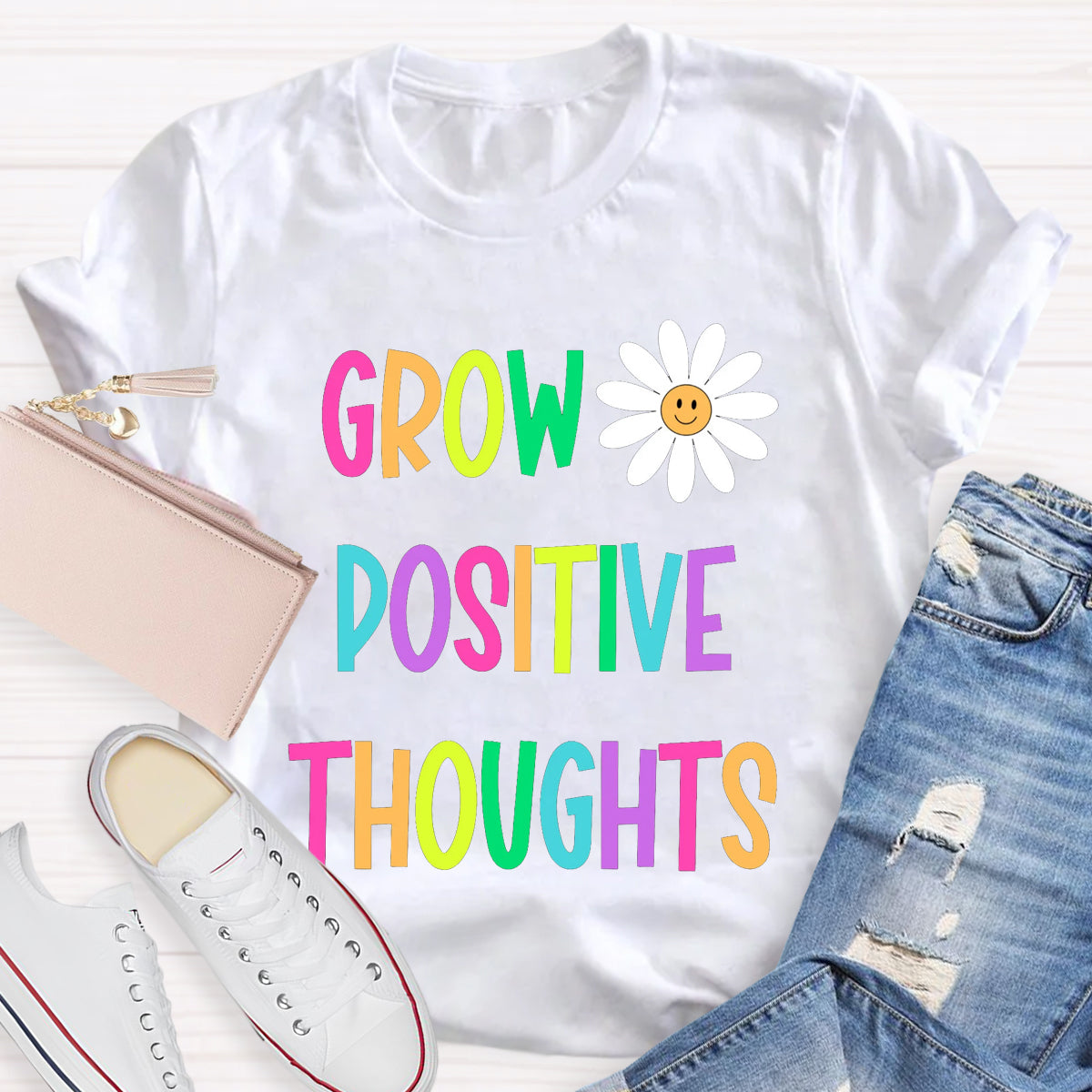 Grow Positive Thoughts Daisy T-Shirt