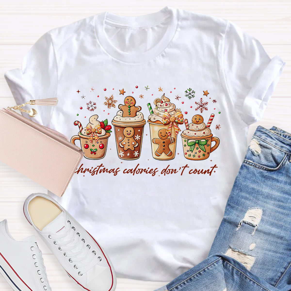 Christmas Coloring Don't Count Gingerbread Man T-Shirt