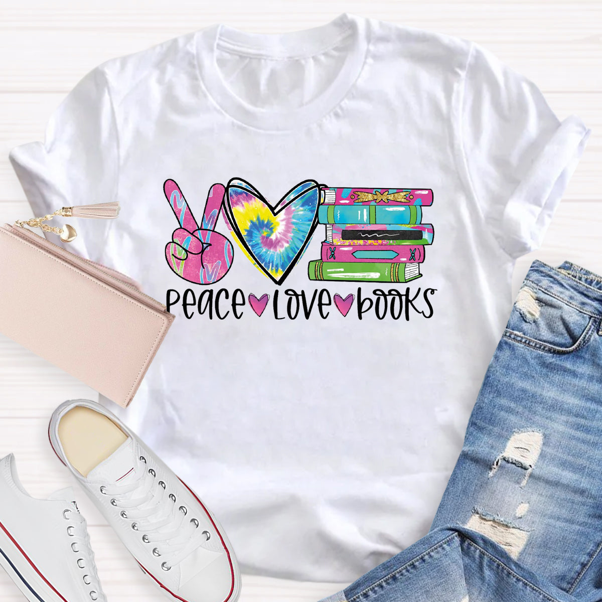 Peace Love Books T-Shirt