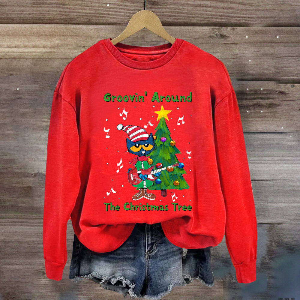 Groovin Around The Christmas Tree Sweatshirt