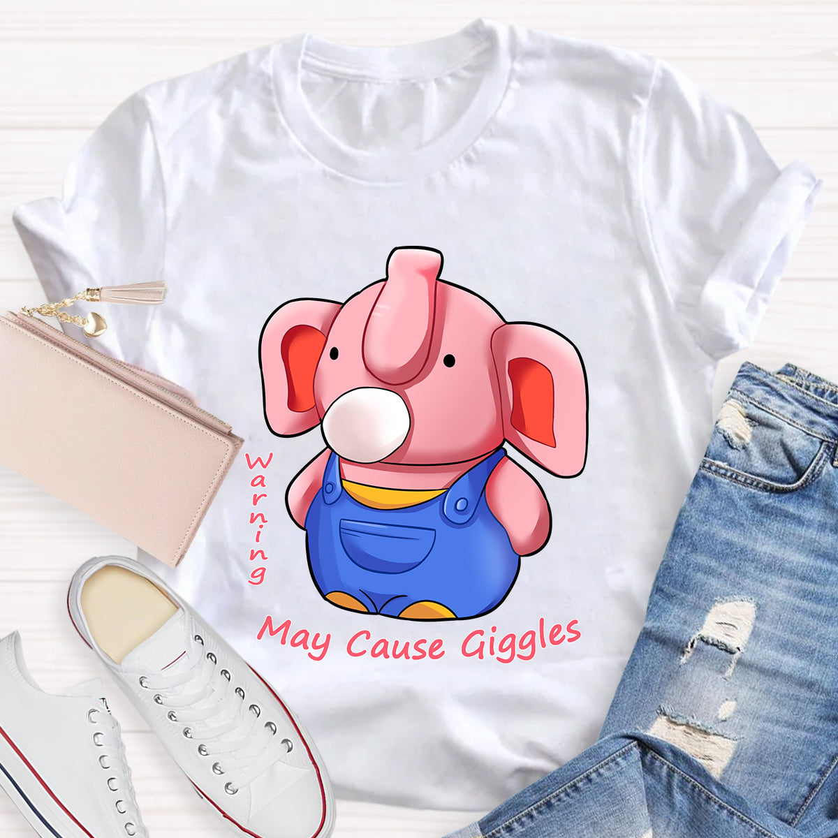 Warning: May Cause Giggles Cute Elephant T-Shirt