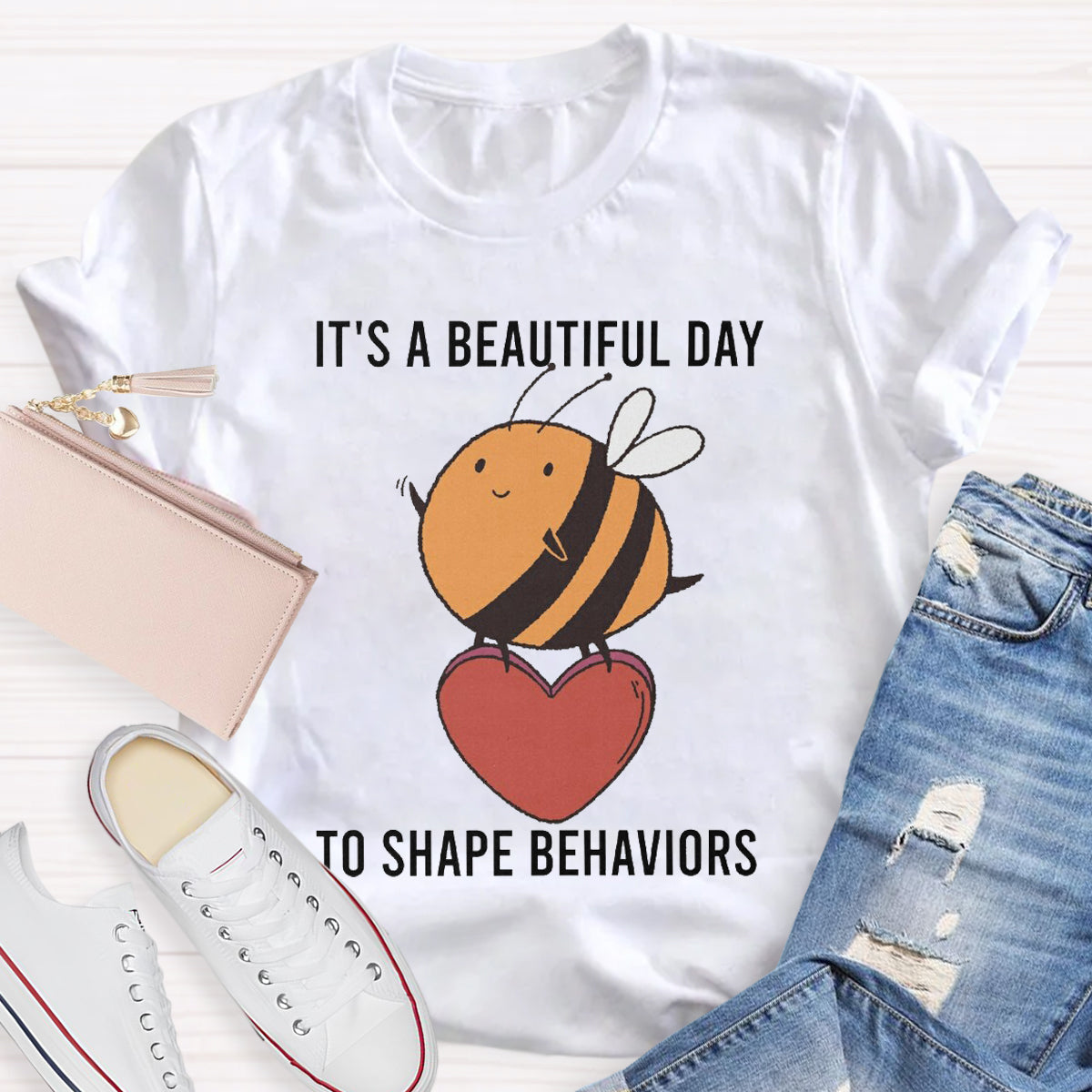 It's A Beautiful Day To Shape Behaviors Bee Lover Special Education T-Shirt