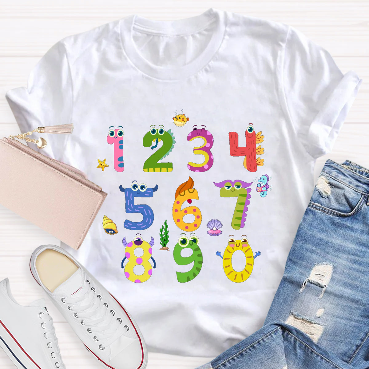 Number Monster Math Teacher T-Shirt