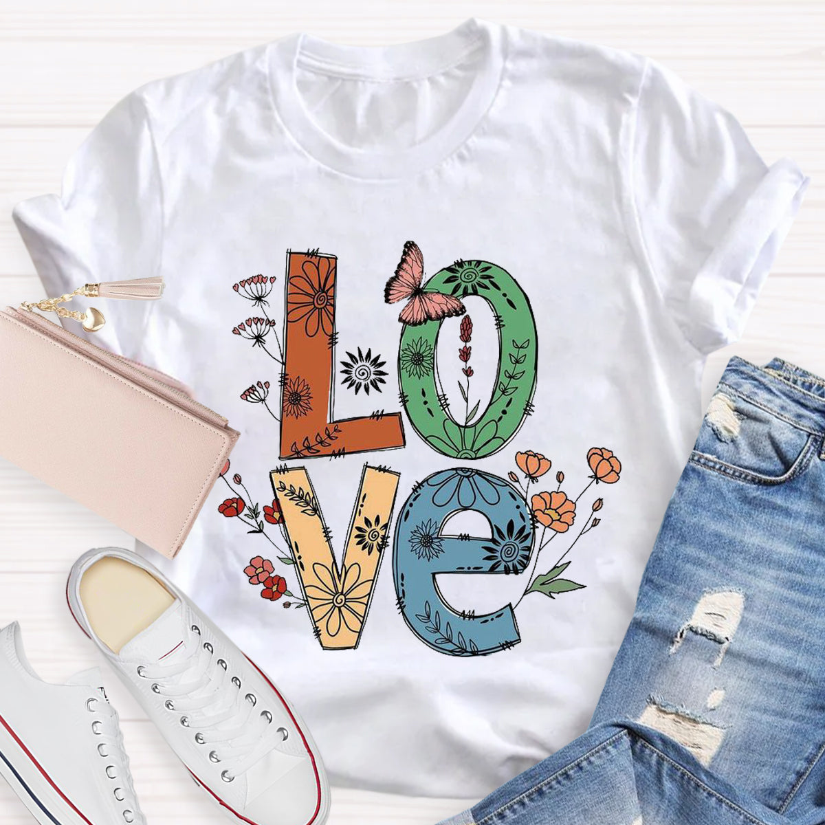 Vintage Floral Love T-Shirt