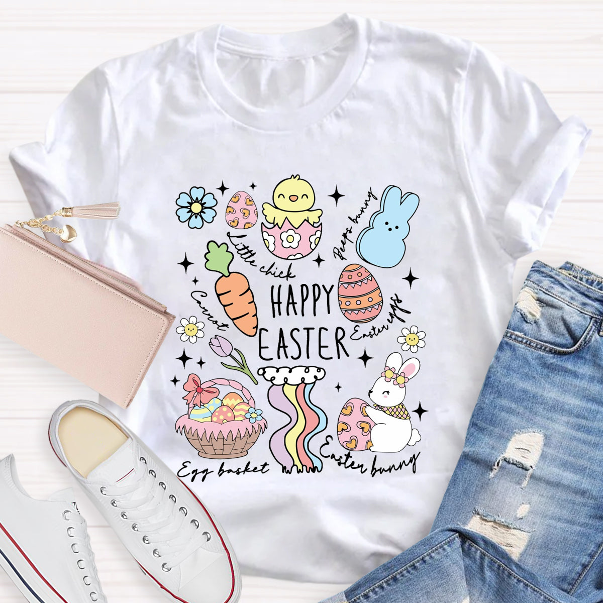 Happy Easter Egg Basket  T-Shirt