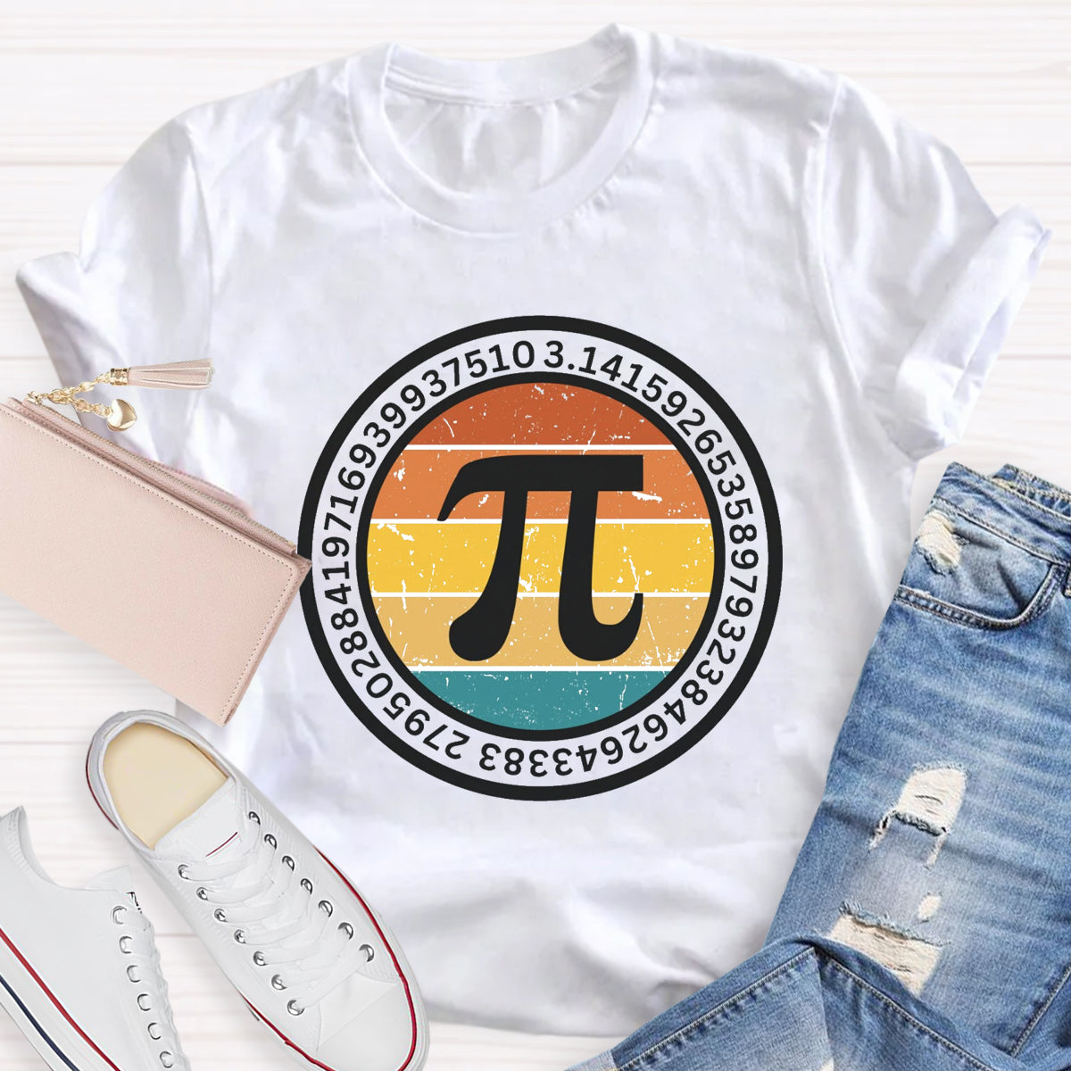 Vintage Pi Symbol Math Teacher T-Shirt