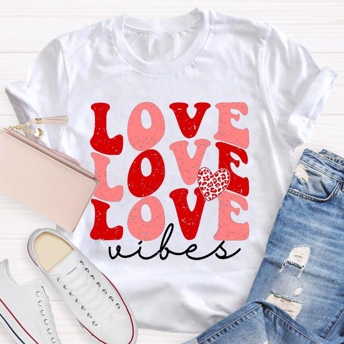 Love Vibes Valentine's Day Teacher T-Shirt