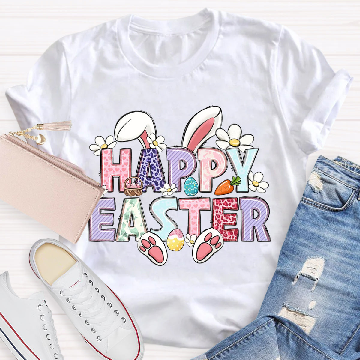 Happy Easter Bunny Teacher T-Shirt