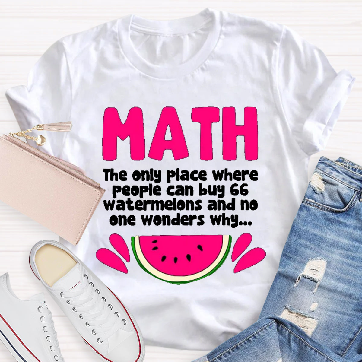 Math And Watermelons Mathematics Calculation Numbers T-Shirt