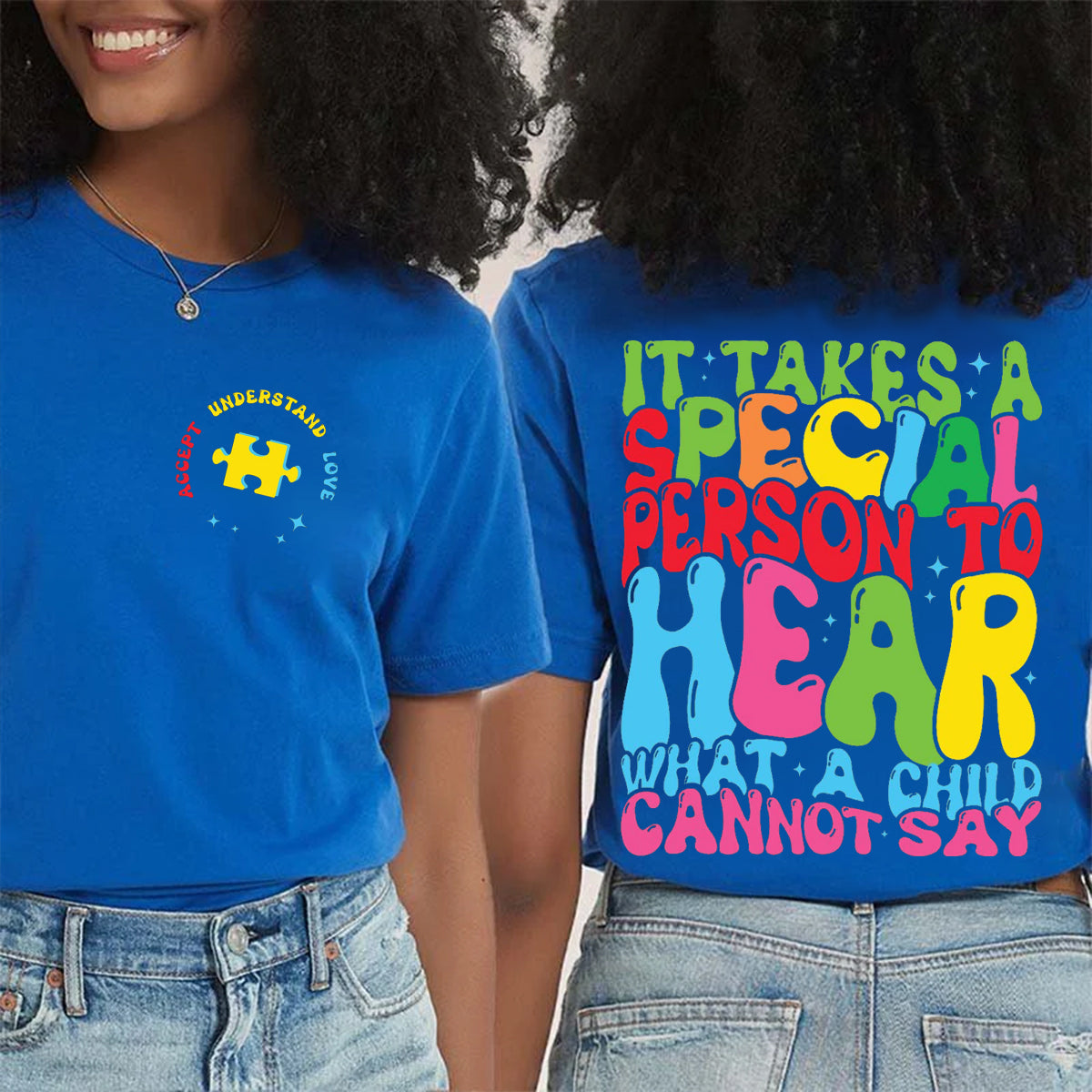 It Takes A Special Person To Hear What A Child Cannot Say Double Printed T-shirt