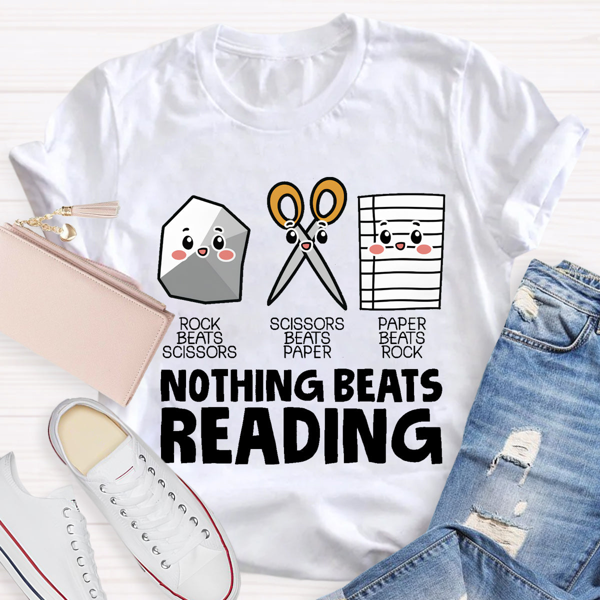 Nothing Beats Reading Teacher T-Shirt