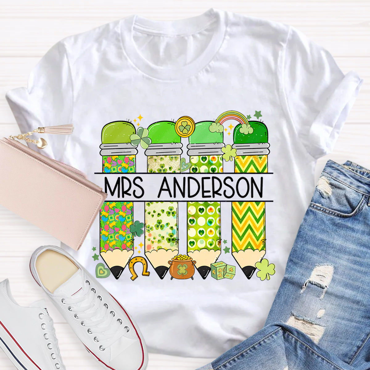 Personalized Name Teacher St. Patricks Day T-Shirt