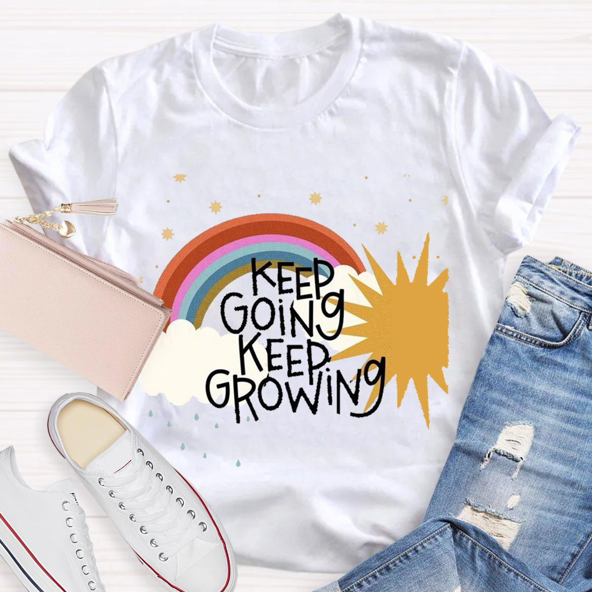 Keep Going Keep Growing Rainbow T-Shirt