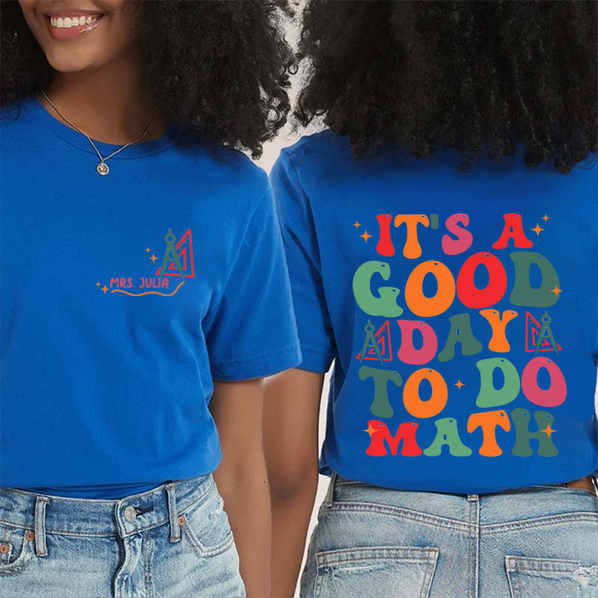 Personalized Name It's A Good Day To Do Math Double Printed T-shirt