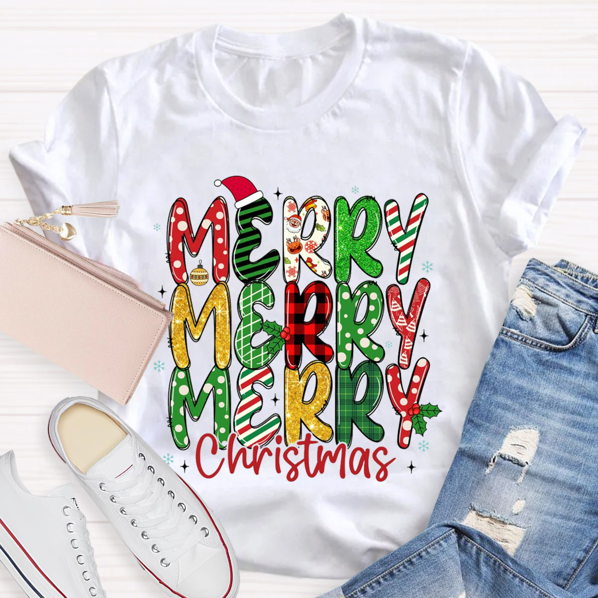 Merry Christmas Doodle T-Shirt